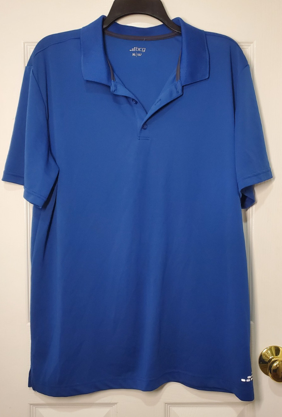BCG Polo Shirt Men's XL Blue Athletic Golf Performance Short Sleeve Polyester